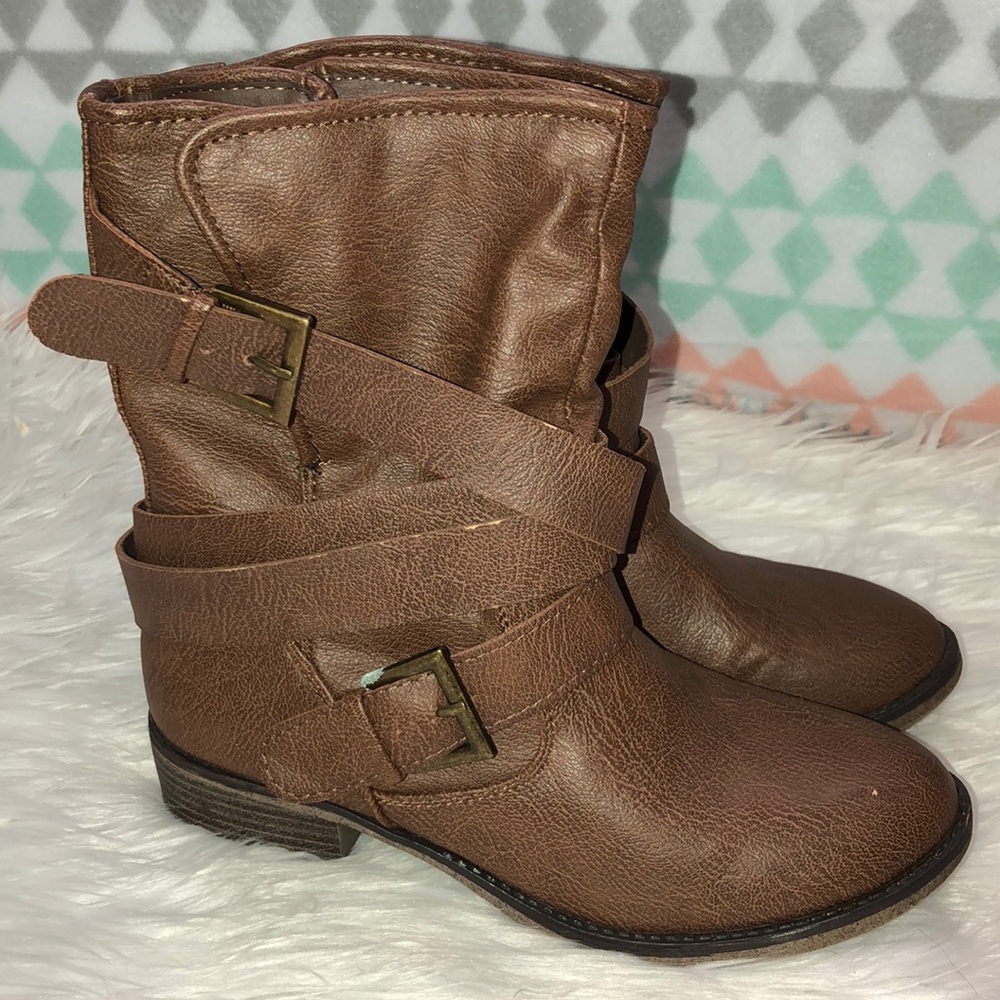 Brown Buckled Boots - Mossimo Supply Co. 7 1/2